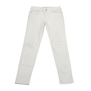 Michael Kors Ankle Jeans White Washed Low Waist Rise MK Logo Back Pocket Boho